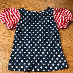 Patriotic Star and Stripe Puff Sleeve Top